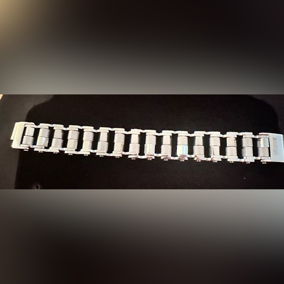 NWT Legacy for Men by Simone I. Smith Barrel Link Bracelet in Stainless Steel - Picture 3 of 6